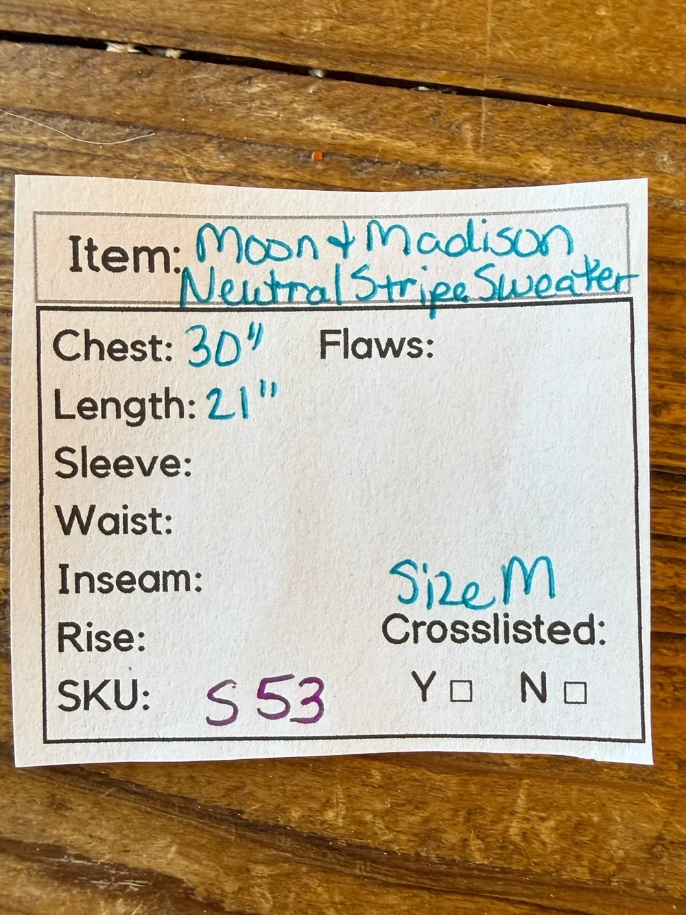 moon & madison chunky knit